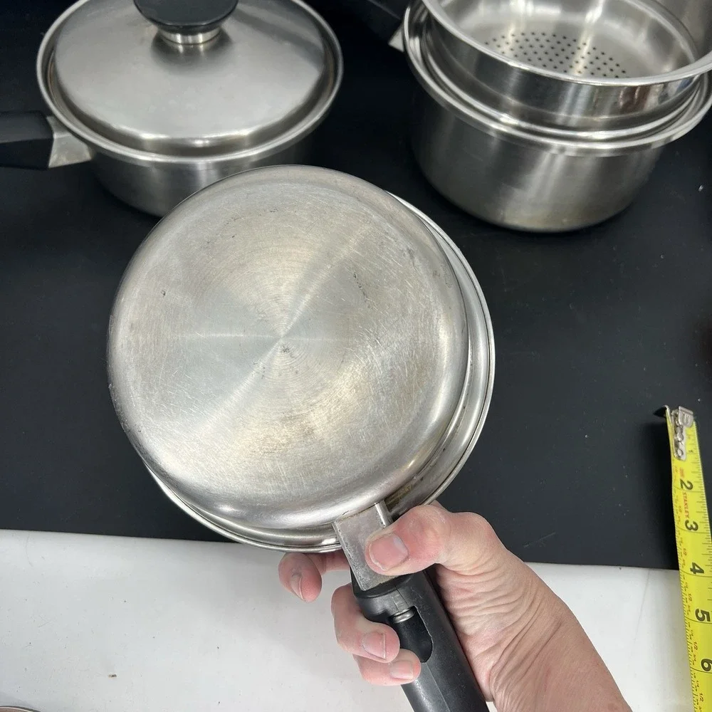 Vtg‎ 6 pcs Seal-O-Matic Thermium Multi-Plex Stainless Steel Made In USA